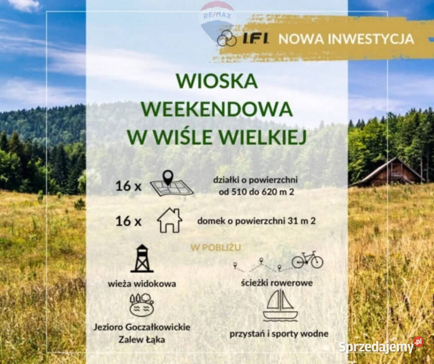 Dzialki rekreacyjne obok Zbiornika w utwardzona Wisła Wielka sprzedam