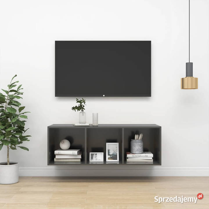 Wisząca szafka pod TV wysoki połysk szara Warszawa sprzedam
