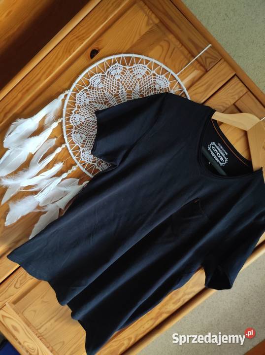 koszulka bluzka tshirt bawełniany kieszeń dekolt czarny świętokrzyskie Kielce