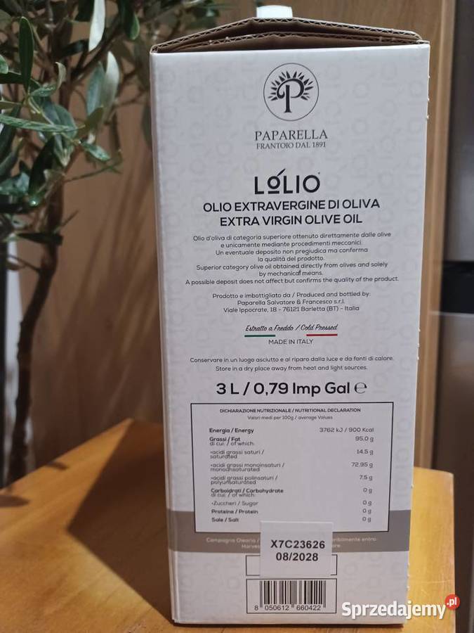 Naturalna włoska oliwa virgin coratina 3l Oliwa dolnośląskie Gniechowice sprzedam