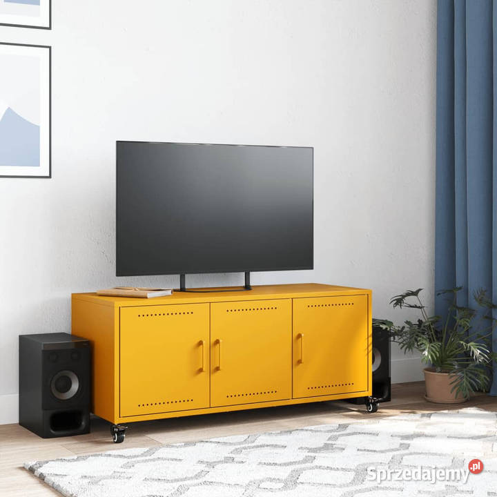 Szafka RTV musztardowa 1005x39x435 stal WM846647 RTV mazowieckie Warszawa