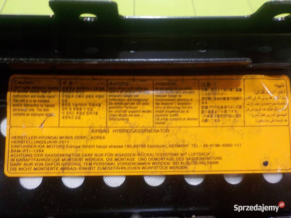 KIA SOUL I 11r 5D AIRBAG poduszka pasazera osobowe mazowieckie Suków sprzedam