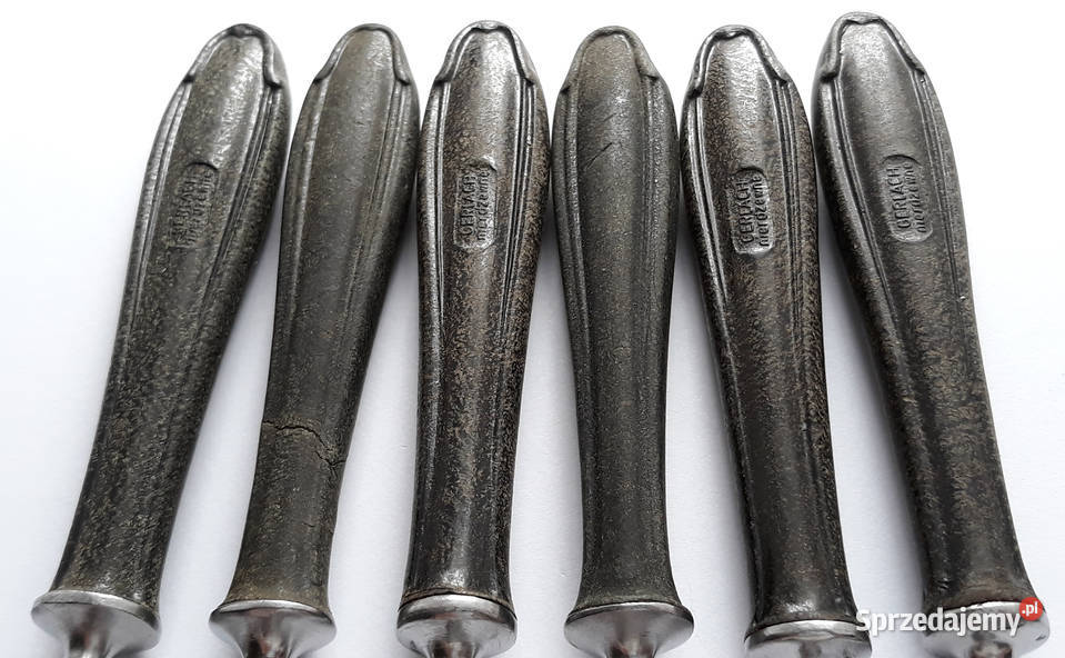 Widelce obiadowe 5 BAKELIT sztućce PRL Dąbrowa Górnicza