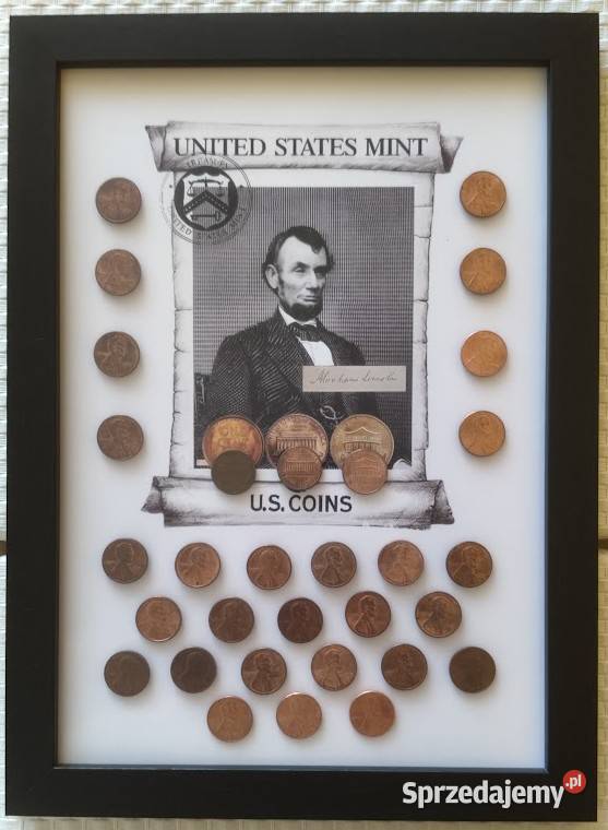 1 cent USA ZESTAW monet w Ramce Kraków