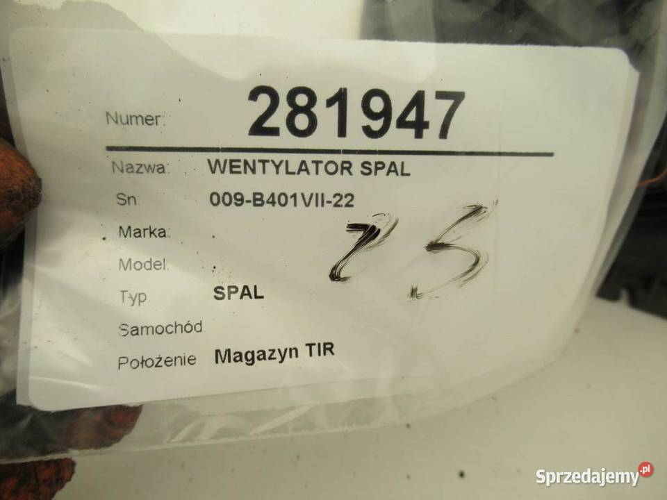 WENTYLATOR SPAL 009B401VII22 WENTYLATOR