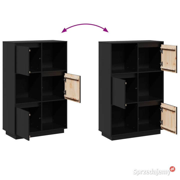 Szafka czarna 74x35x117 lite drewno sosnowe Warszawa