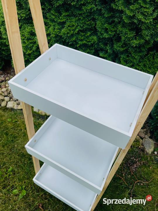 Regał bambusowy drabinka z półkami i lustrem Pozostałe mazowieckie Walendów