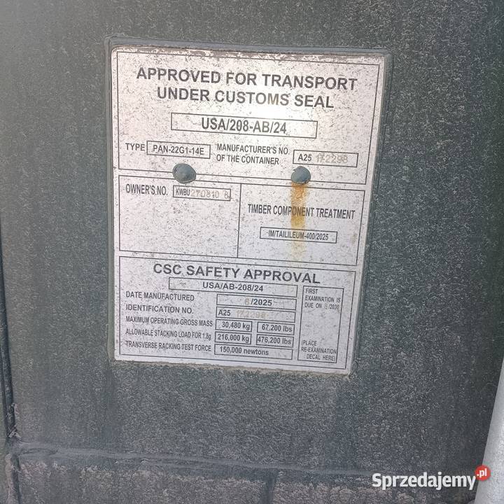 Kontener morski magazynowy nowy 20DC Rzeszów