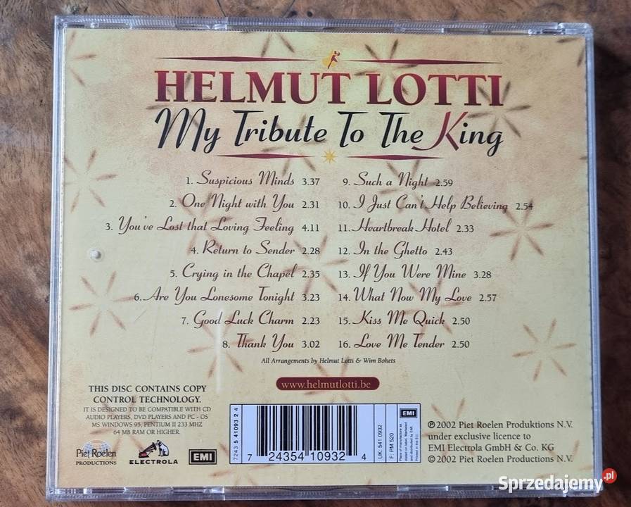 Helmut Lotti My Tribute To The King Zielona Góra sprzedam
