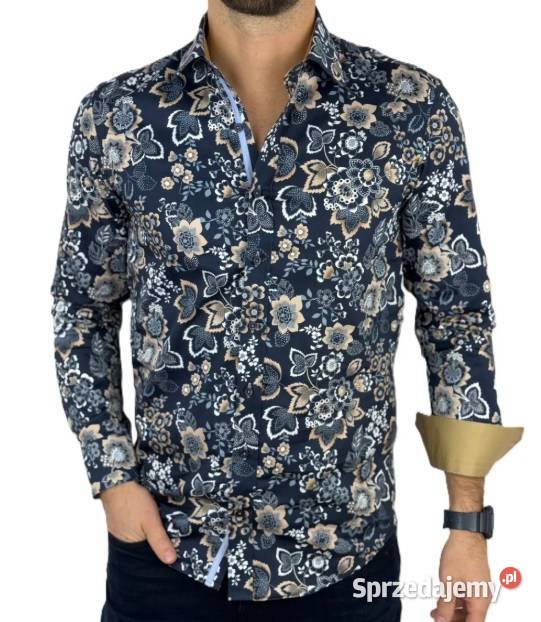 DANIEL BESSI Koszula męska fb130 granatowa wielkopolskie Ostrów Wielkopolski