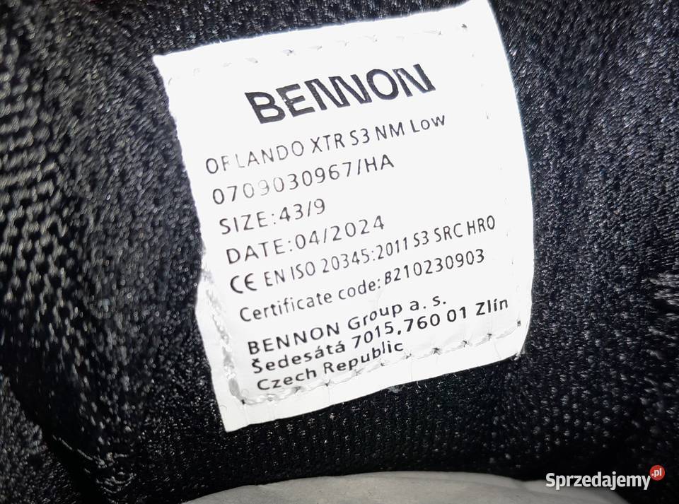 Buty ochronne bennon orlando xtr s3 nm high 43 inna Pozostałe Warszawa
