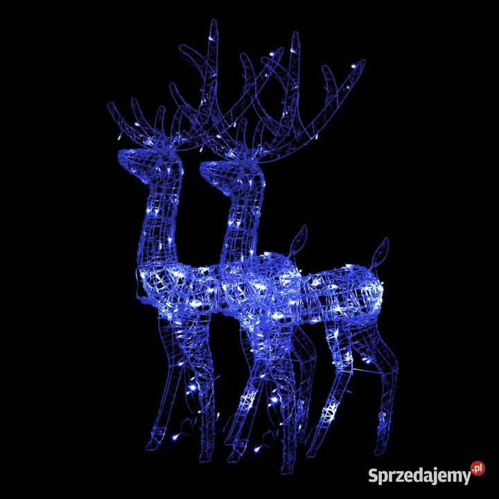 Akrylowe renifery ozdobne 2 120 niebieskie sprzedam