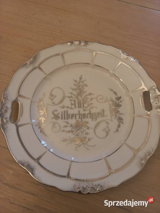 zabytkowy piękny talerzyk bur silberhochzeit