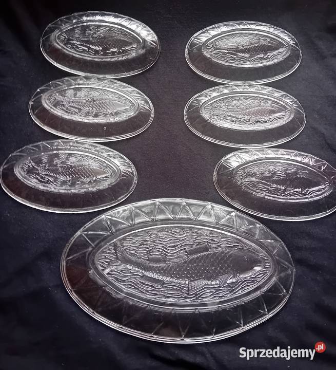 Komplet śledziówek z rybą 16 huta Zawiercie Koźminek