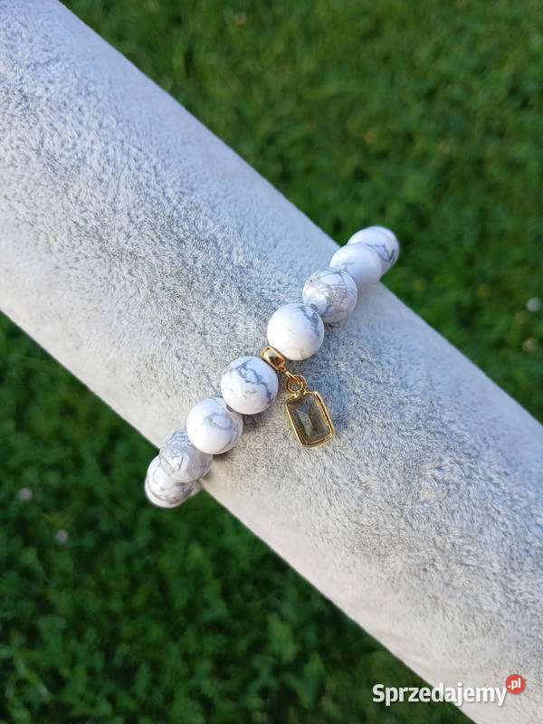 Bransoletka damska Howlit Lux 8mm i Topaz sprzedam