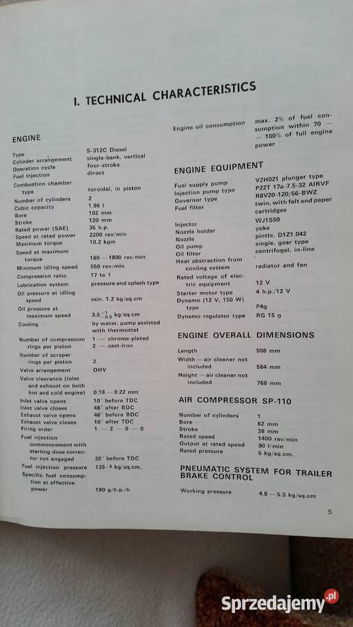 Repair Manual URSUS C335 TRACTOR Rok wydania 1980 lubelskie Puławy sprzedam