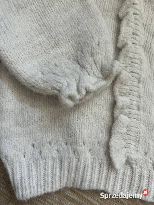 Sweter z haftem M sweter z haftem i falbankami brązowy/beżowy mazowieckie Wyszków