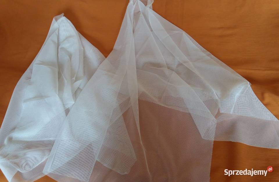 Dwie firaneczki firanki gładkie siateczkowe Łódź
