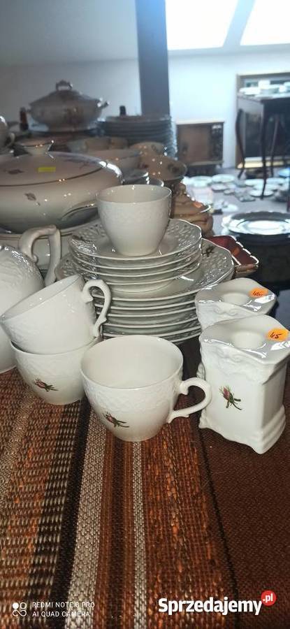 Świecznik Biała porcelana z różyczką Gdańsk