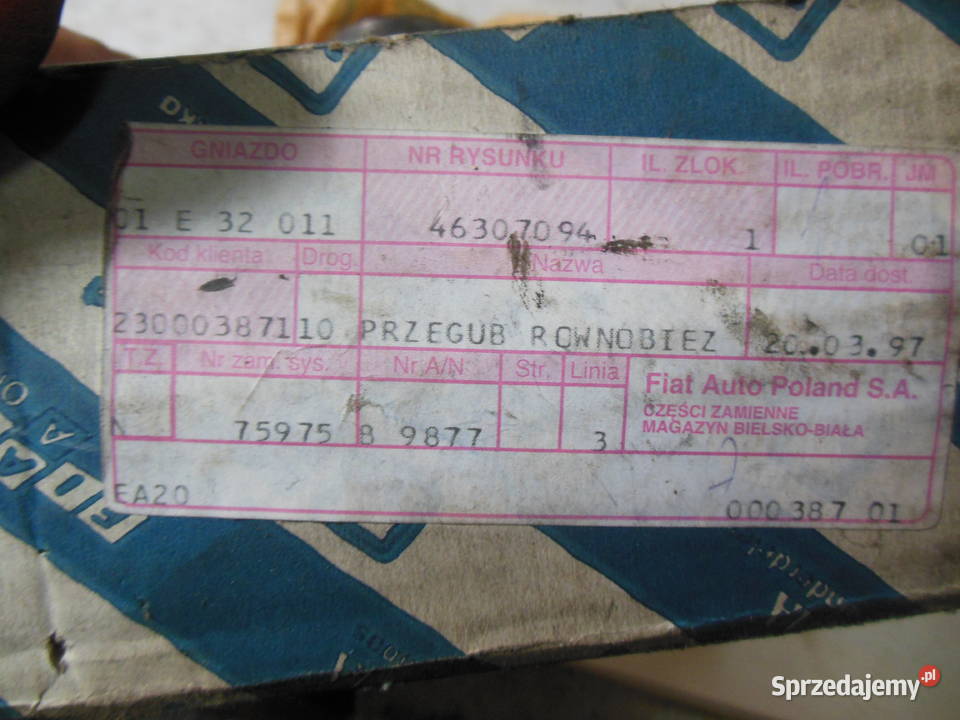 PRZEGUB ZEWNĘTRZNY FIAT BRAVA BRAVO 9598 PUNTO Kozy sprzedam