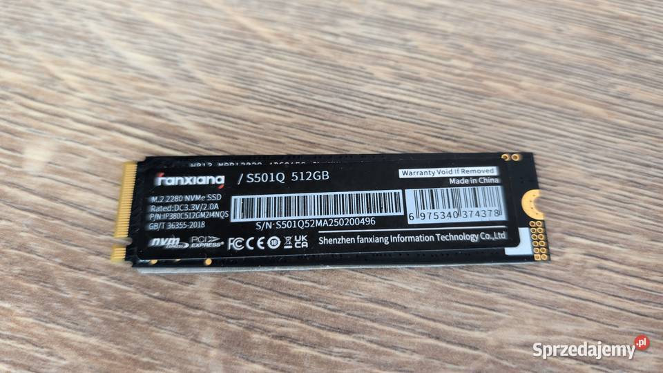 Dysk SSD Fanxiang S501Q 1TB M2 2280 NVMe Ilość Ruda Śląska