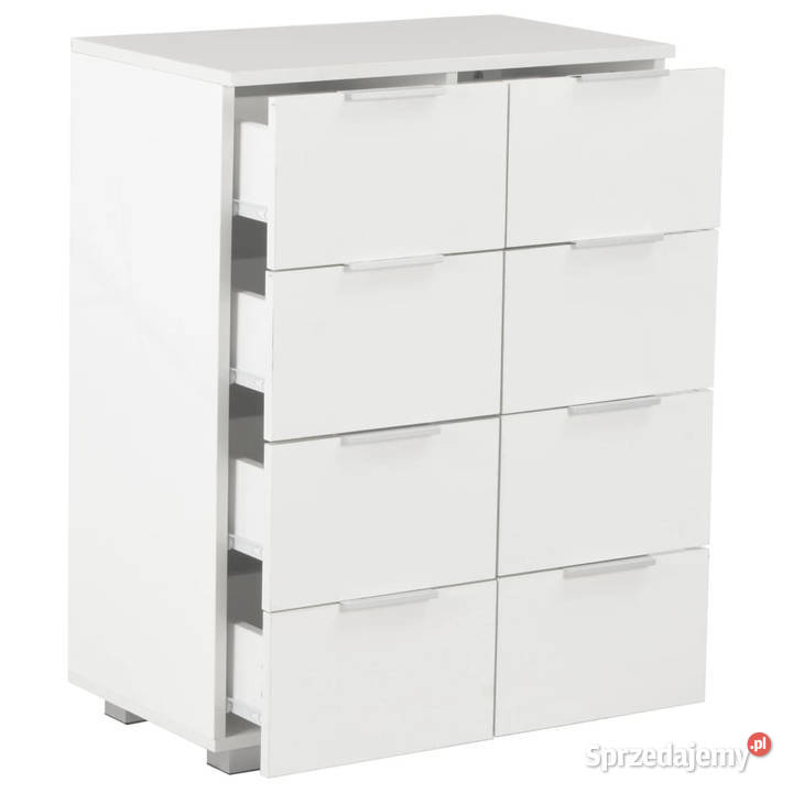 Komoda biała z połyskiem 60x35x80 materiał Komody Warszawa