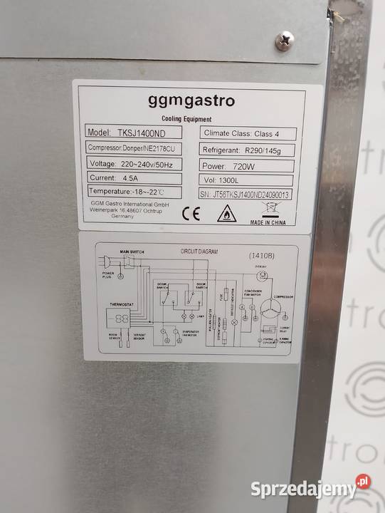 Szafa mroźnicza 2drzwiowa GGM GASTRO TKSJ1400ND Wrocław sprzedam