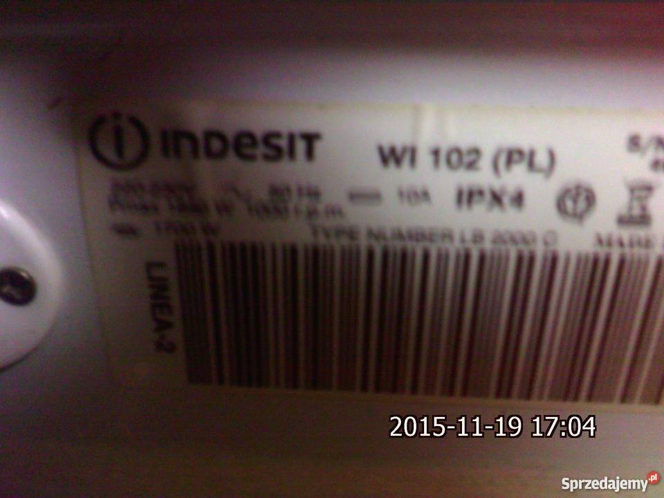 Podzespoły pralki automatycznej Indesit WI 102 Bydgoszcz