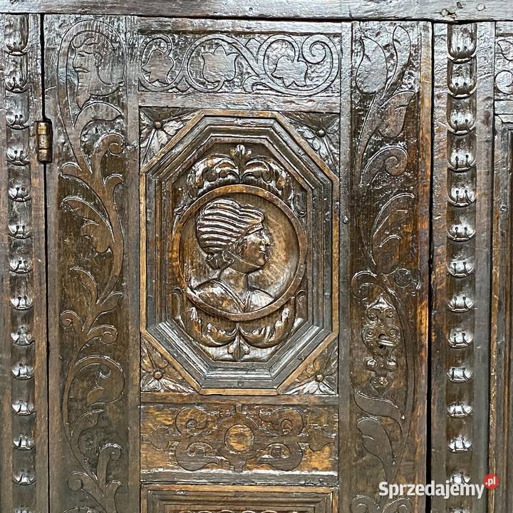 Antyczny rzeźbiony kredens komoda szafka Gryfice