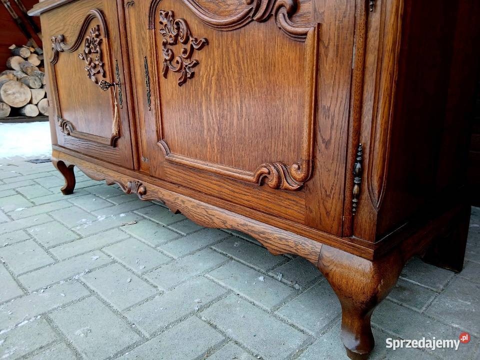 Stylowa Witryna dębowa salonowa perła Transport Kamienna Góra