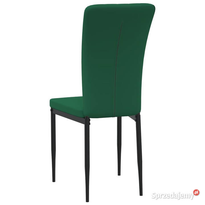 Krzesła stołowe 4 ciemnozielone obite aksamitem Krzesła Meble mazowieckie sprzedam