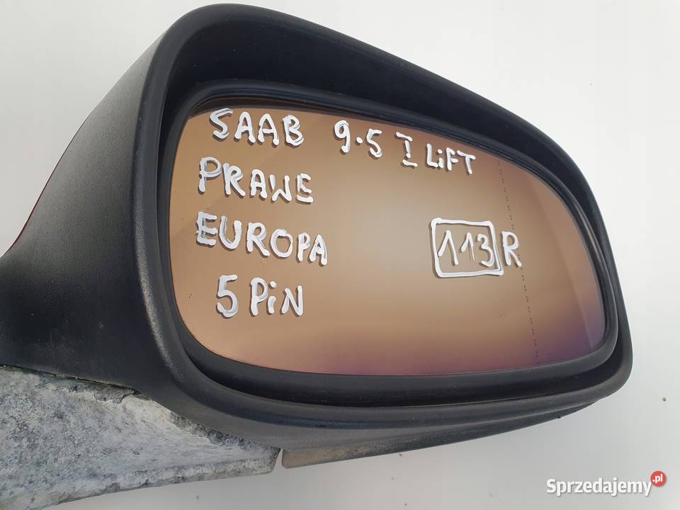 LUSTERKO Saab 95 I lift 0109r PRAWE PASAŻERA 5 Rudka