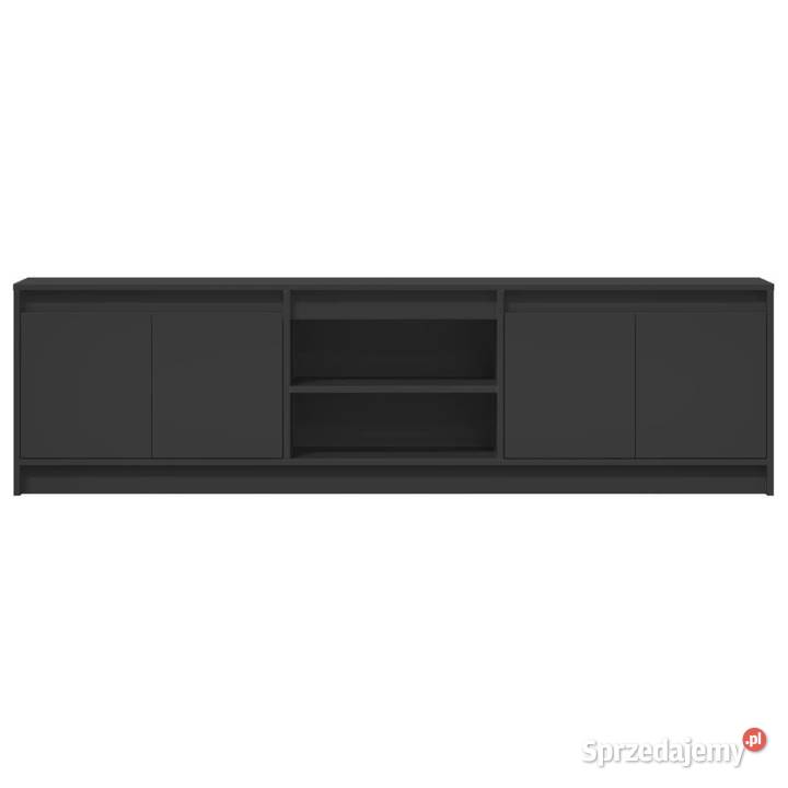 Szafka TV z LED czarna 180x34x50 materiał Warszawa