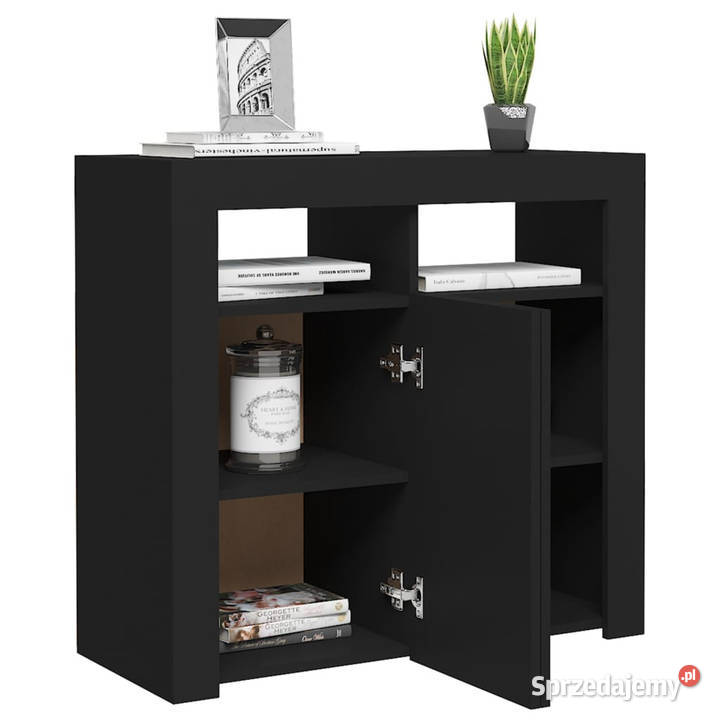 Szafka z oświetleniem LED czarna 80 x 35 x 75 Warszawa