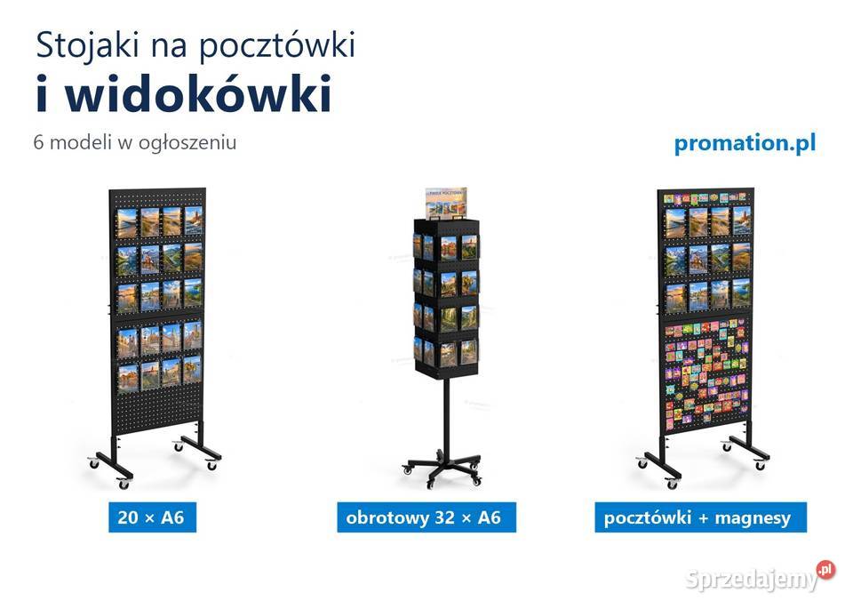 Stojaki na pocztówki i widokówki obrotowe na