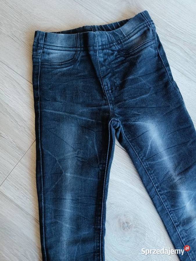 Spodnie jeansowe rurki dziewczęce czarne 116 mazowieckie Płock