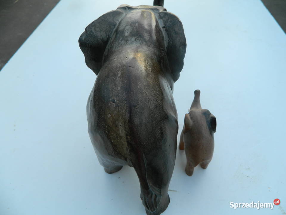 rzeżba słonia rodzina słoni drewniany słoń zachodniopomorskie Charzyno sprzedam