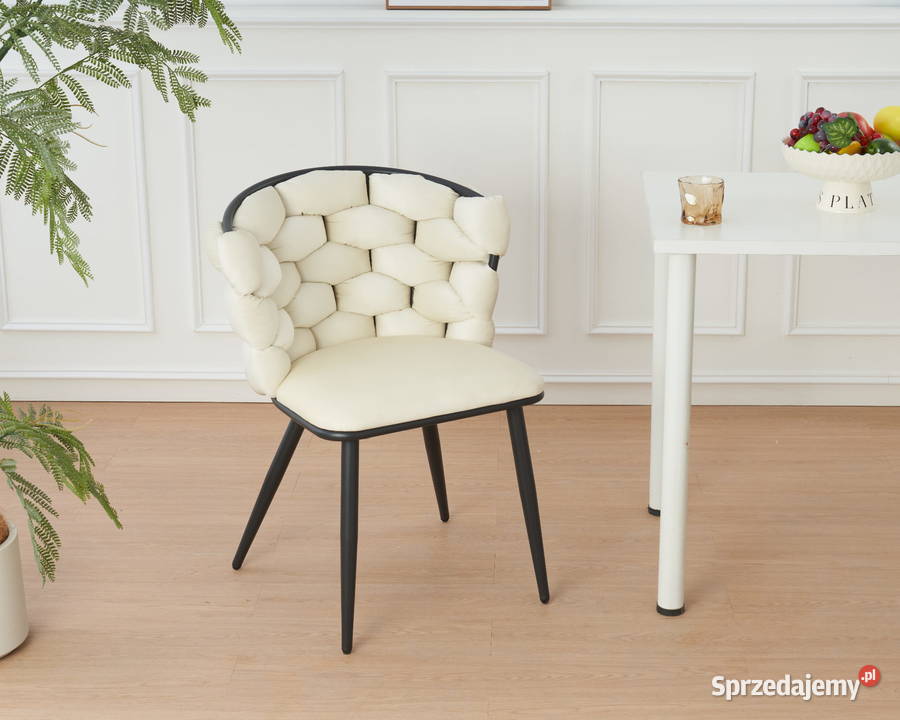 Krzesło jasnoczarne Glamour Nowojorskie Prima Golkowice sprzedam