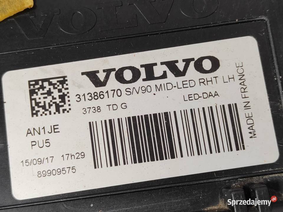 Lampa Lewy Przód Full Led Volvo V90 2016 Oświetlenie Pleszew sprzedam