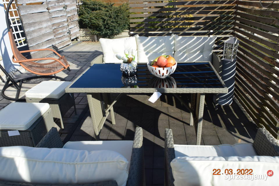 zestaw ogrodowy technorattan ODESSA sofa 3 2 szarości Bosutów