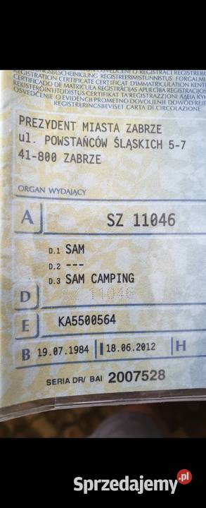 Przyczepa kempingowa KOLEKCJONERA Zabrze sprzedam