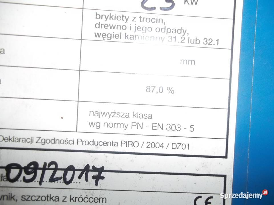 Używany piec CO na węgiel drewno 23 KW Dobrocin