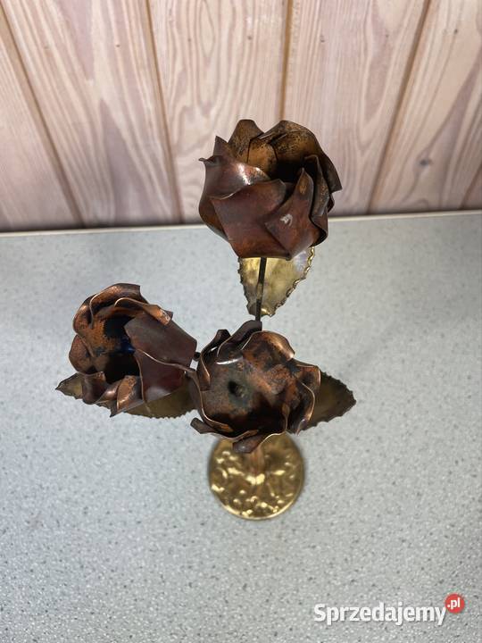 Kute róże metalowy bukiet handmade Vintage podkarpackie Rzeszów
