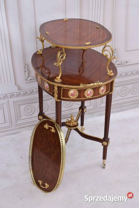 Barokowy Barek na Kołach Stolik Piętrowy