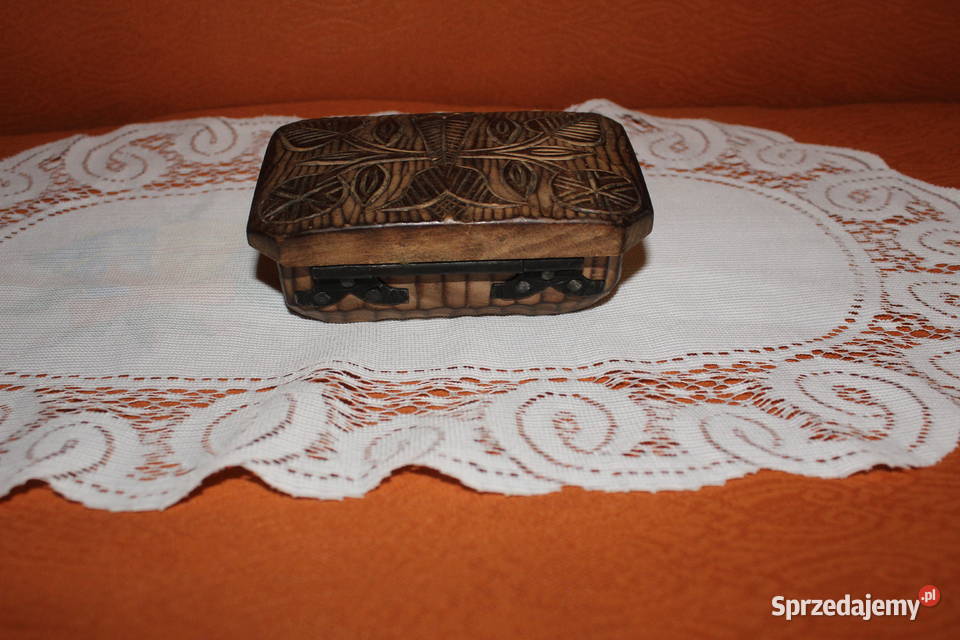 Drewniane pudełko Cepelia PRL Chorzów