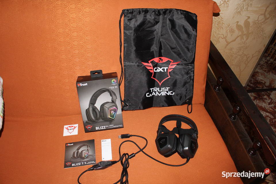 Słuchawki Trust GXT450 Blizz RGB plecaczek Nowe Akcesoria (Laptop/PC) śląskie