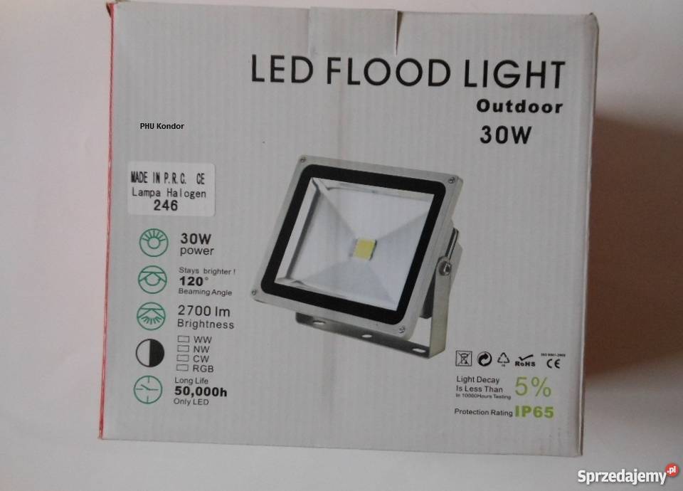 Lampa Halogenowa LED SMD 30W Halogen Bąkowiec
