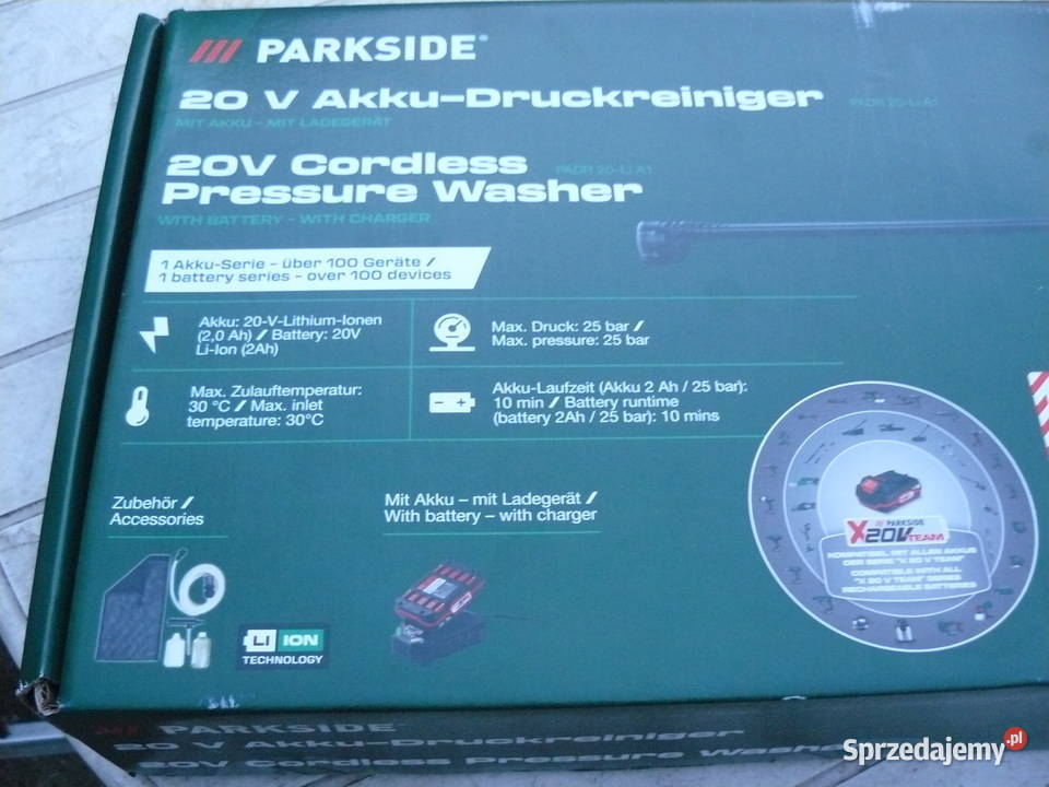 Myjka ciśnieniowa z akumulatorem i ładowarką 20V Myjki ciśnieniowe Nowa Sól