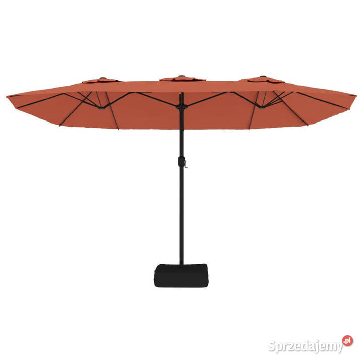 Podwójny parasol ogrodowy z LED terakotowy Warszawa sprzedam