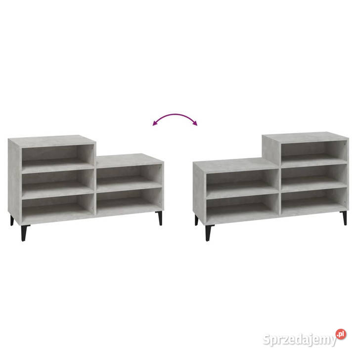 Szafka na buty szarość betonu 102x36x60 WM819736 Na buty mazowieckie